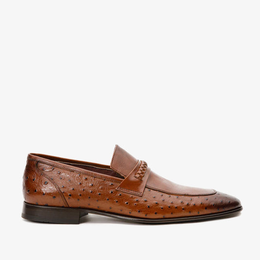 Mocasín de vestir de cuero marrón de Johannesburgo para hombre