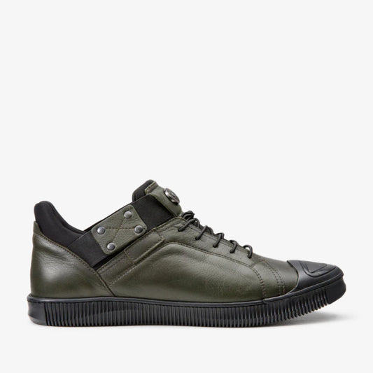 The Mumbai Green Leather Men Sneaker