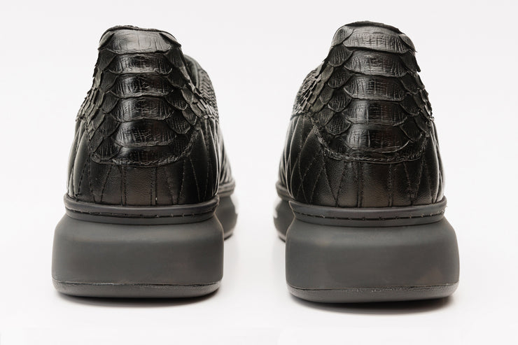 The Bald Black Snk Leather Sneaker Limited Edition