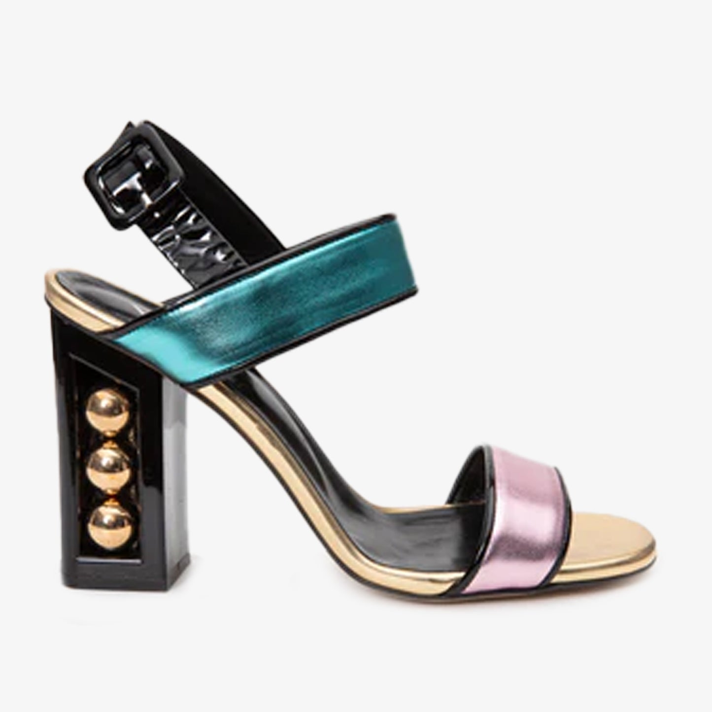 The Pericos Multicolor Metallic Effect Leather Women Sandal Final Sale!