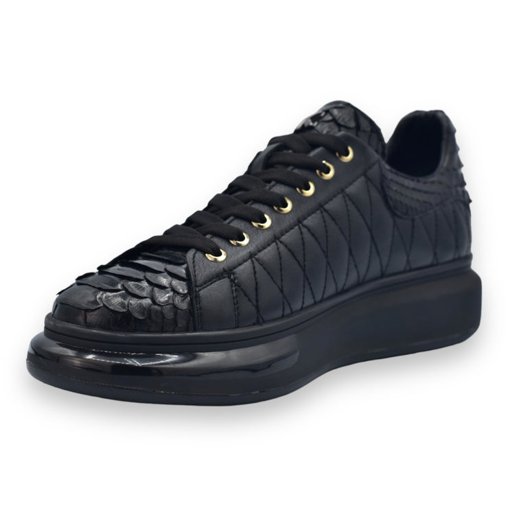 The Bald Black Snk Leather Sneaker Limited Edition