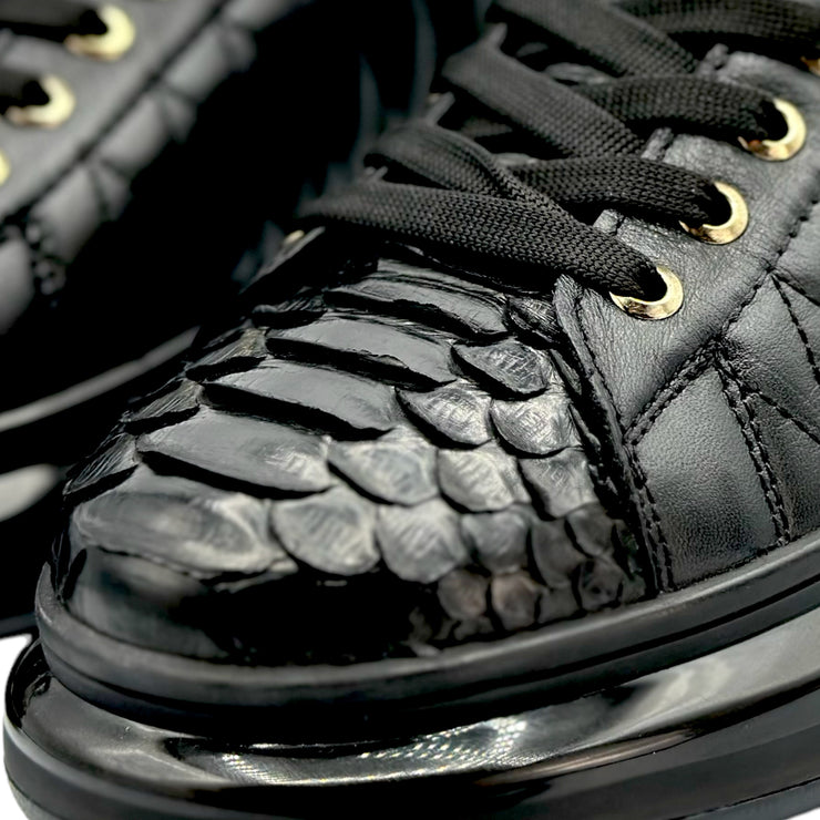 The Bald Black Snk Leather Sneaker Limited Edition