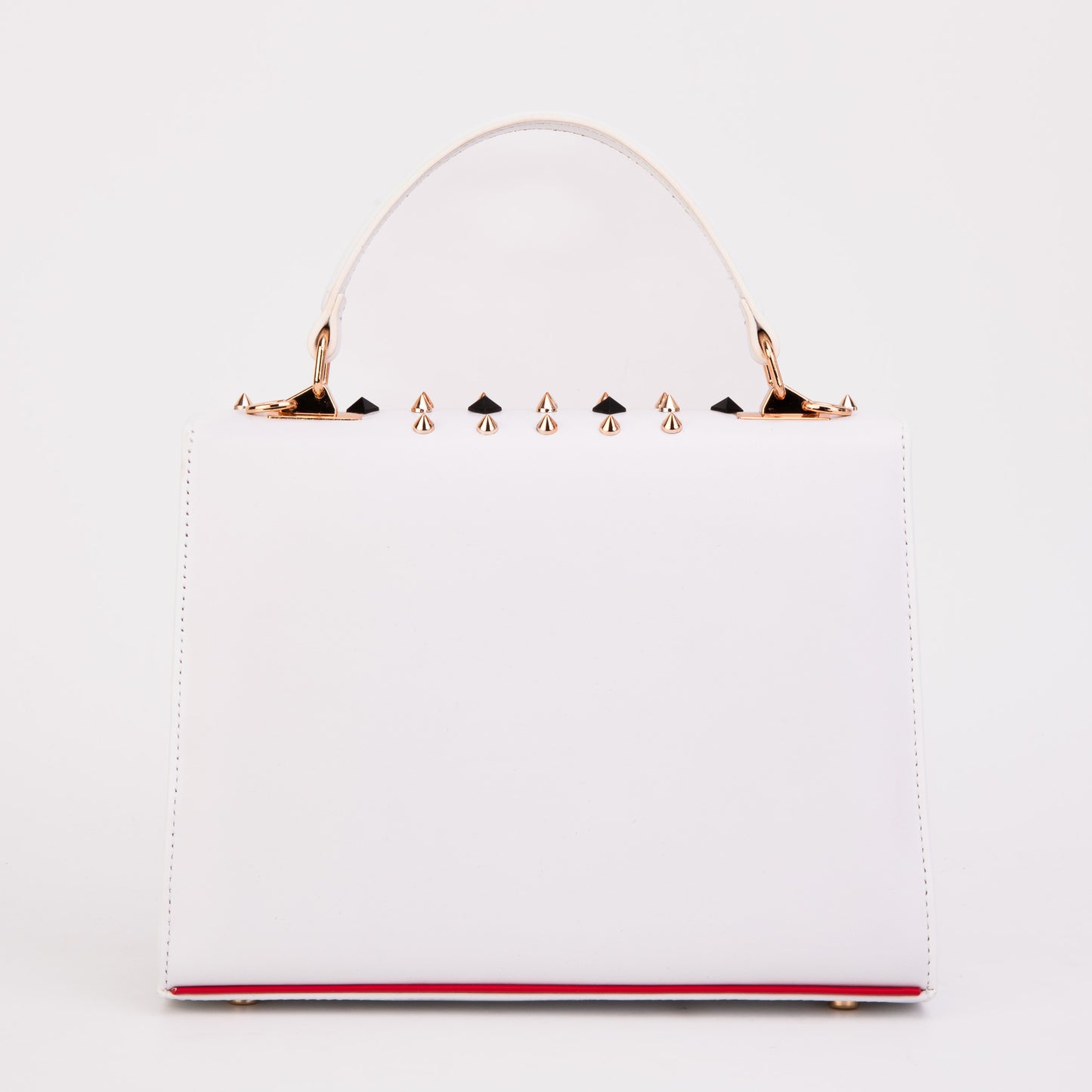 El bolso de mano Infanta de piel con pinchos blancos 