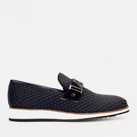 Los Zapatos Mocasines Casuales para Hombre de Cuero Azul Marino Legacy