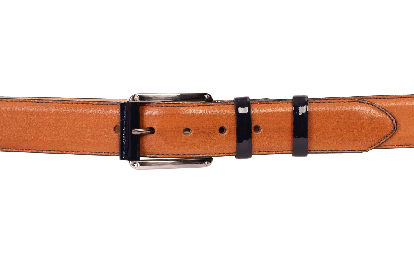 The Maratea Tan & Navy Leather Belt