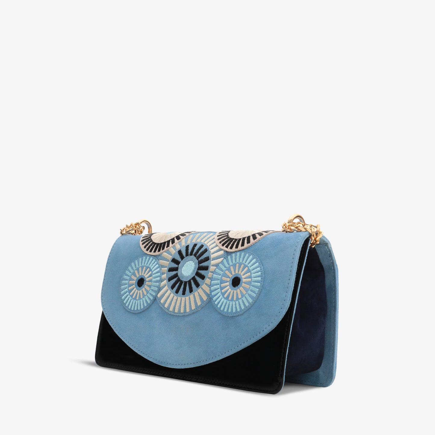 The Parama Blue Suede Leather Handbag