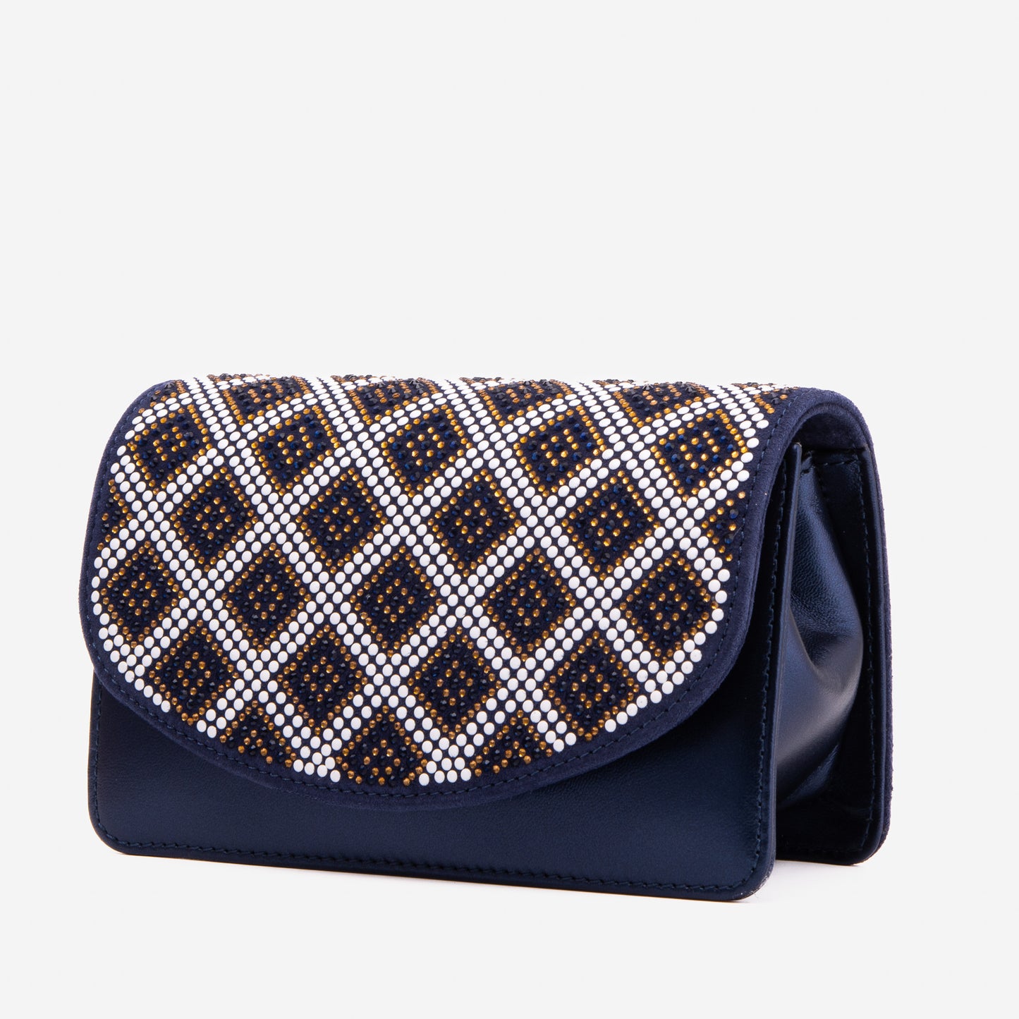The Nampula Navy Blue Glitter Leather Handbag