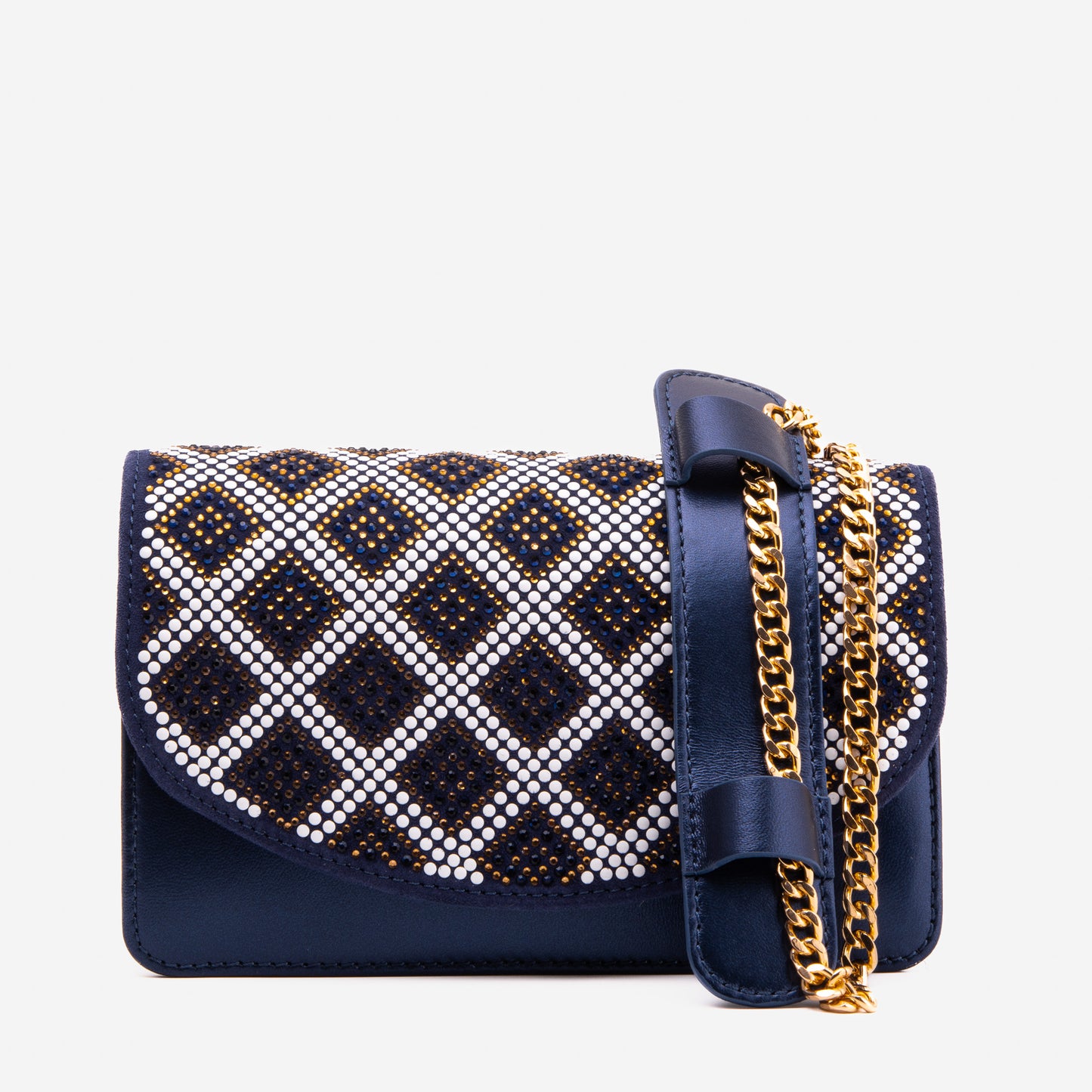 The Nampula Navy Blue Glitter Leather Handbag