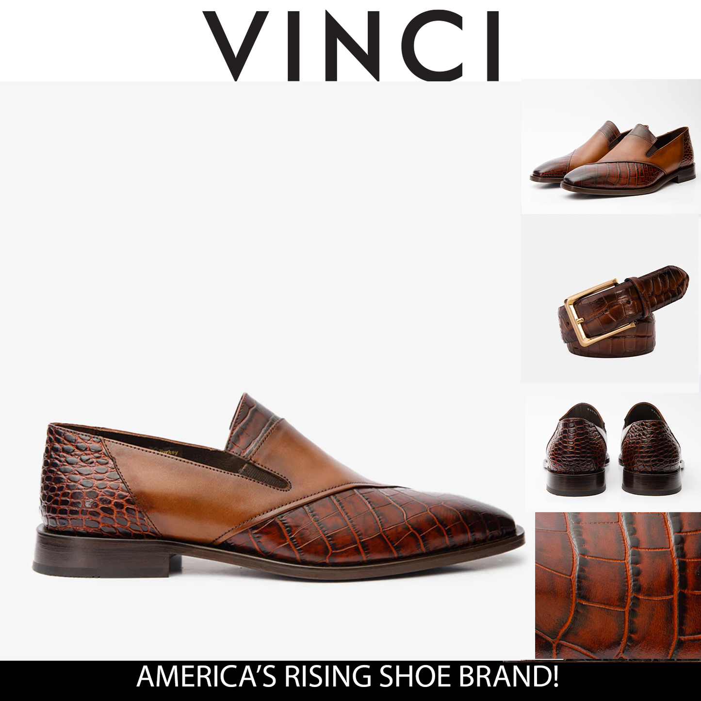 Mocasín de cuero color canela Mississippi para hombre