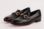 The Monaco Black Leather Shoe Bit Loafer