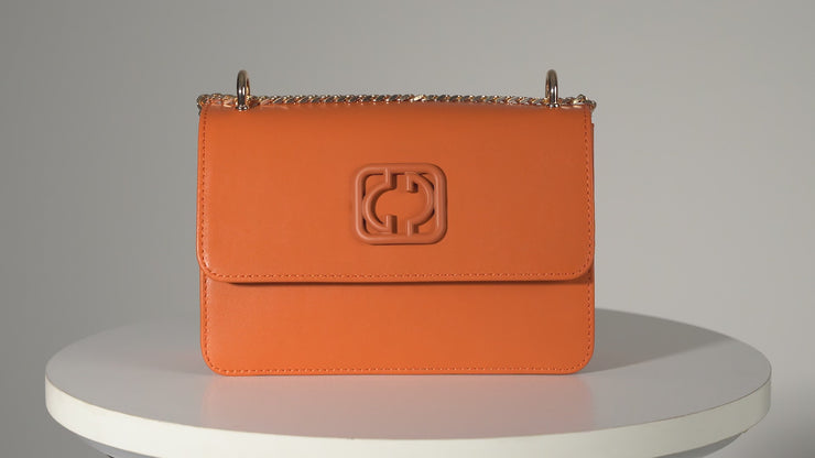 MANEADERO ORANGE  LEATHER  HANDBAG
