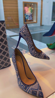 The Nampula Sax Blue Glitter Leather Pump