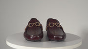 The Pisa Burgundy Leather Bit Drive Loafer Shoe