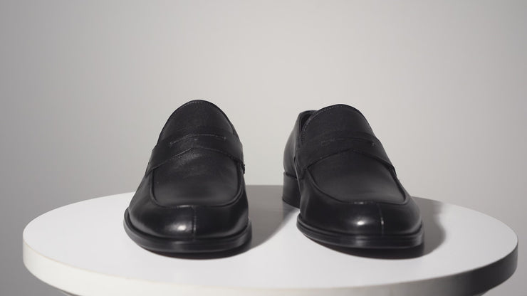 The Marinka Black Leather Shoe Penny Loafer
