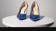 The Maple Sax Blue Leather Pump Fuchsia Sole