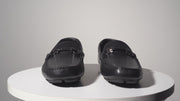 Pavia Black Leather Bit Drive Loafer Shoe
