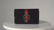 AFEGA SUEDE  LEATHER  BLACK HANDBAG