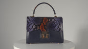 VENEZIA DARK BLUE  LEATHER  HANDBAG