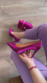 The Maple Fuchsia Leather Pump Fuchsia Sole