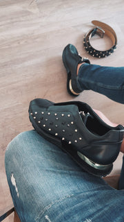 The Infanta Black Spike Leather Sneaker For Men Limited Edition