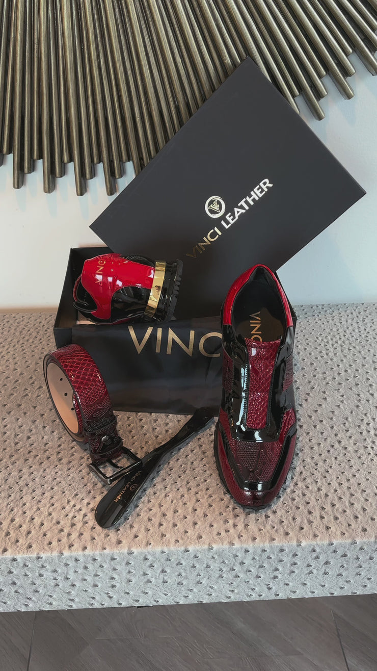 The Milano Snk Red Leather Sneaker