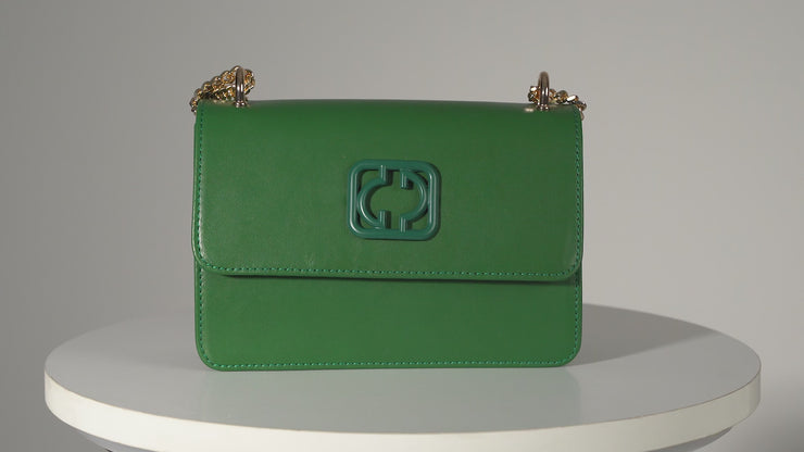 MANEADERO GREEN  LEATHER HANDBAG