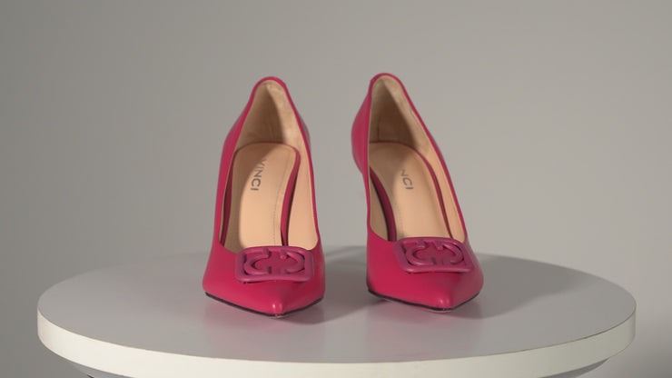 The Maneadero Pink Leather Pump Fuchsia Sole