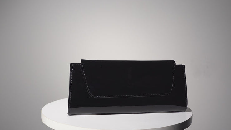 EGE BLACK PATENT  LEATHER  CLUTCH