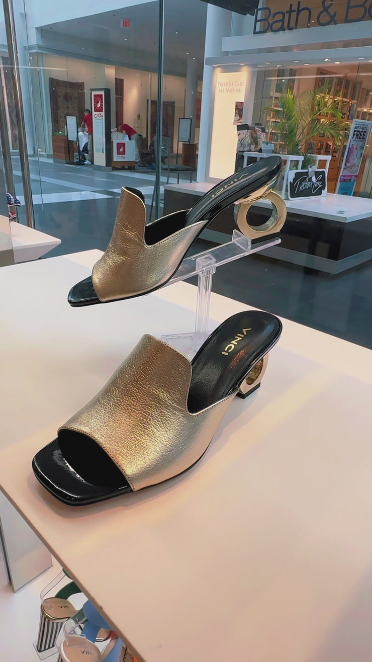 The Tory Gold Leather Sandal