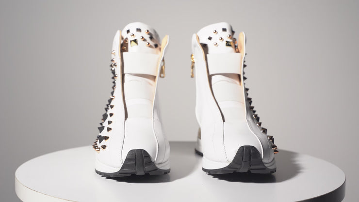 The Infanta High-Top White Spike Leather Sneaker Limited Edition For Men