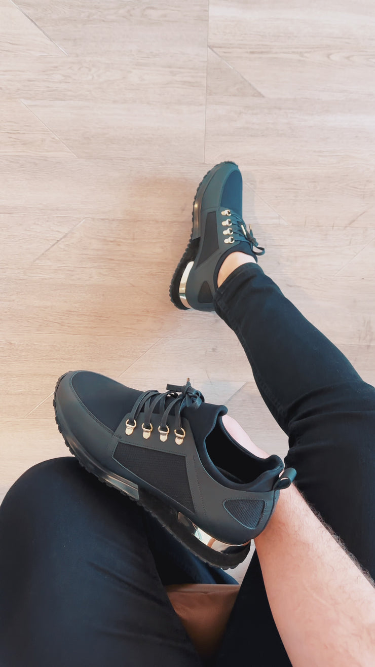 The Emir Black Leather Sneaker For Men