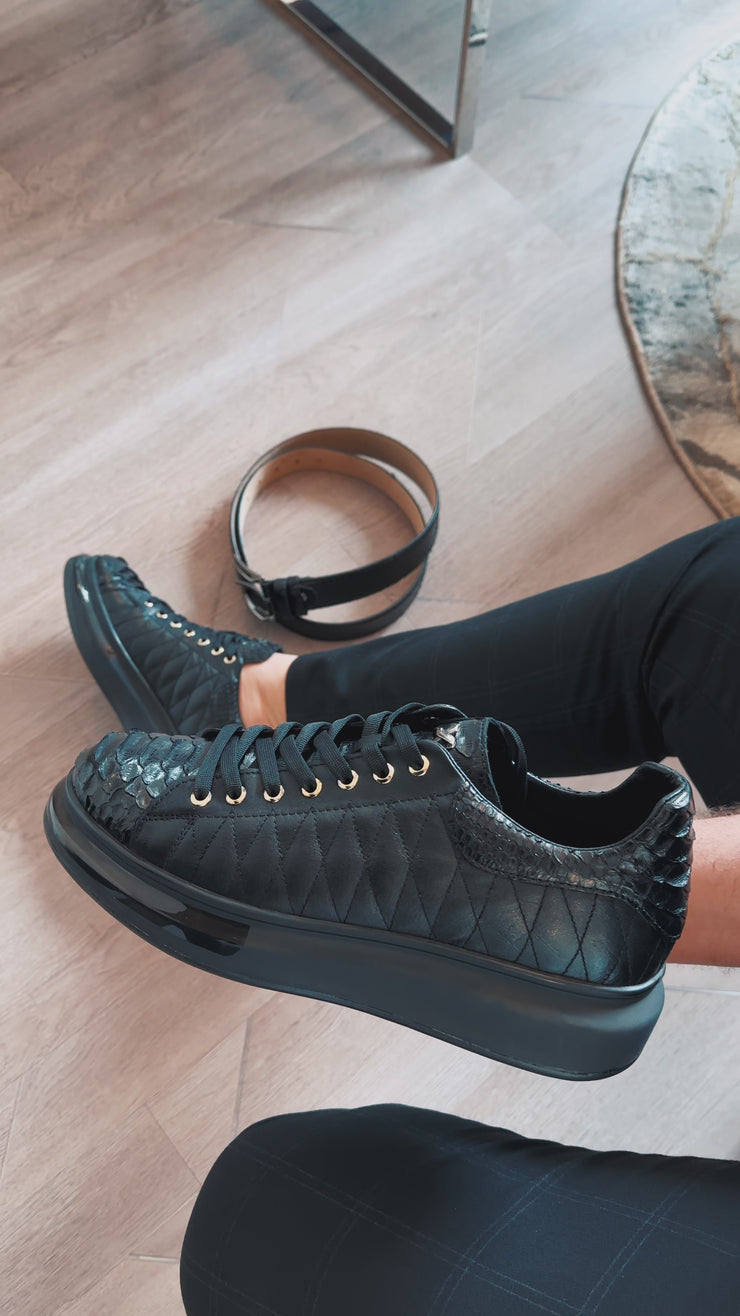 The Bald Black Snk Leather Sneaker Limited Edition