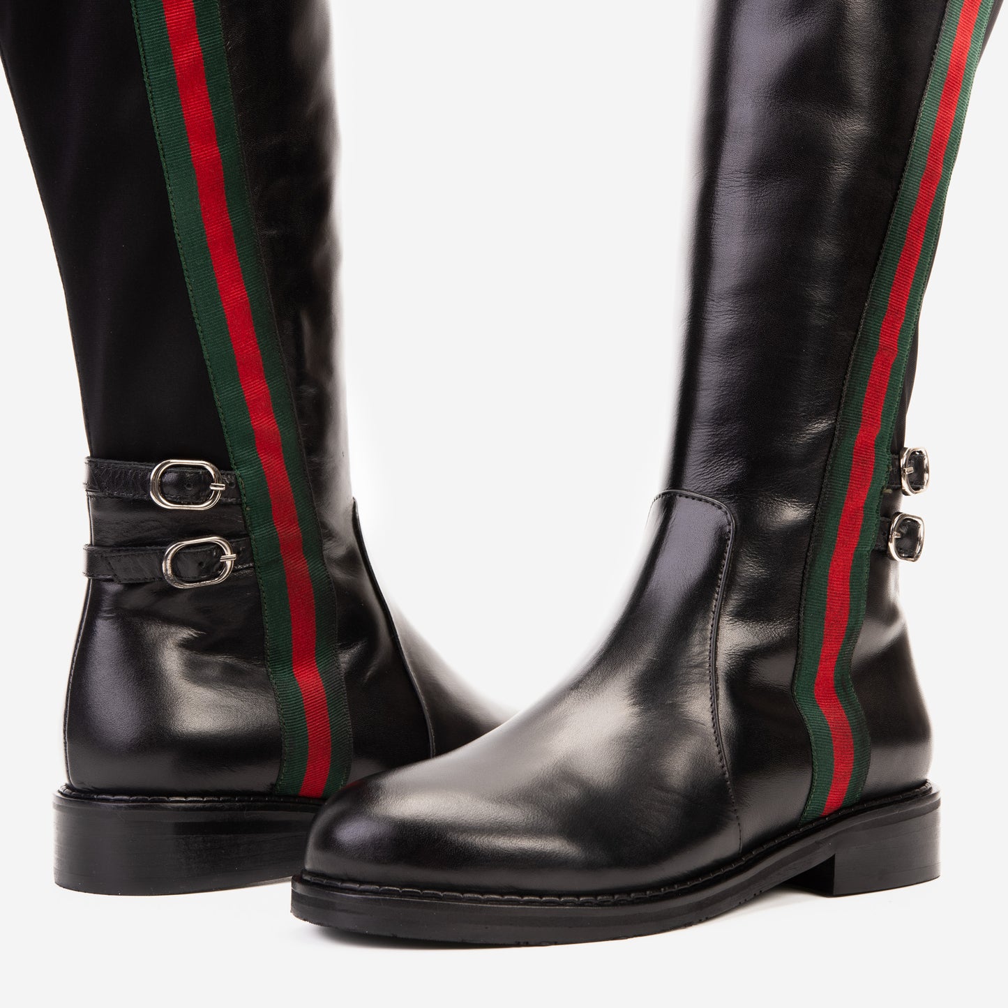 Las botas de cuero negro de rodilla alta Manhattan Luxe