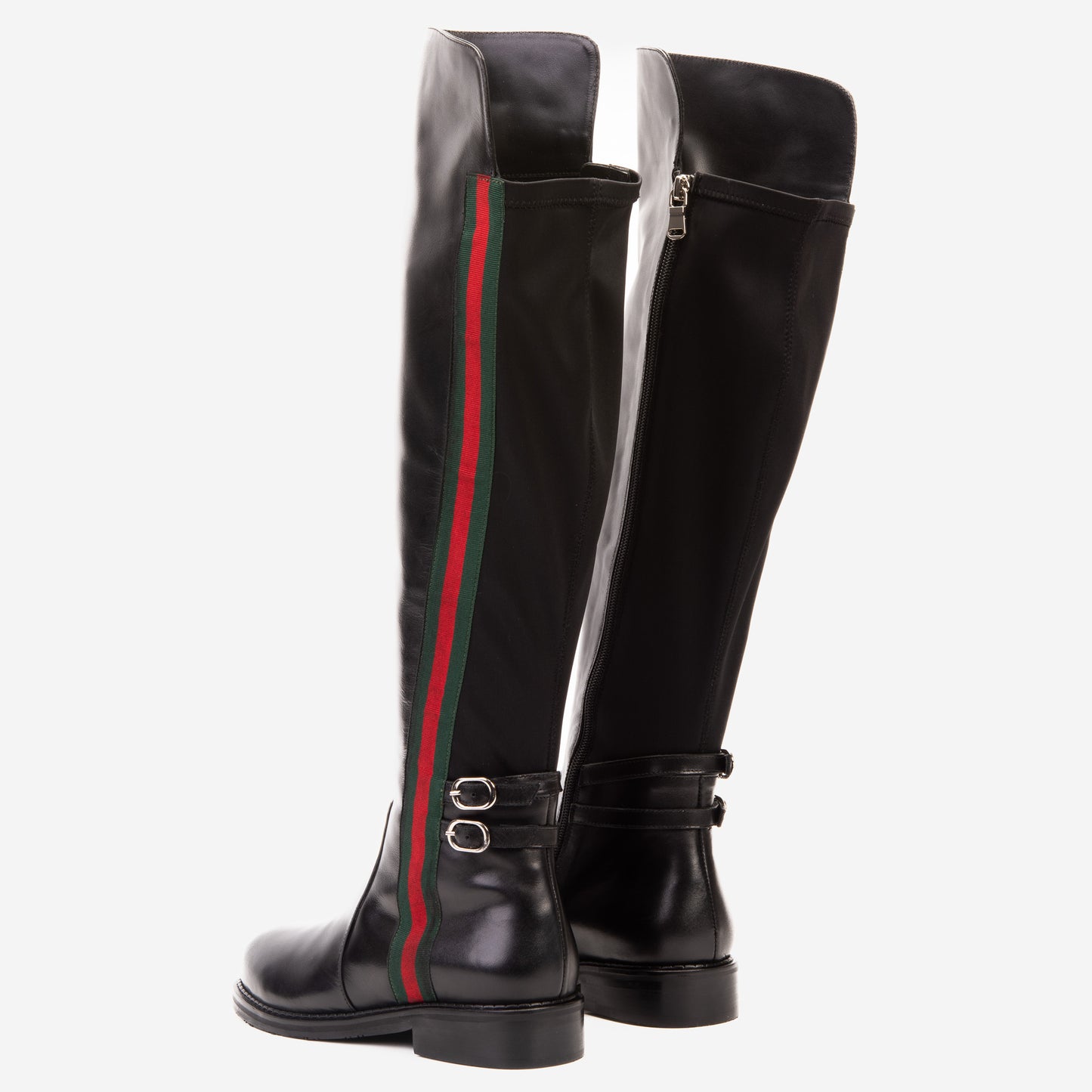 Las botas de cuero negro de rodilla alta Manhattan Luxe