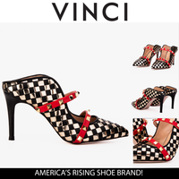 صندل دوسو الأسود المصنوع يدويًا من الجلد ذو المقدمة المدببة للنساء 