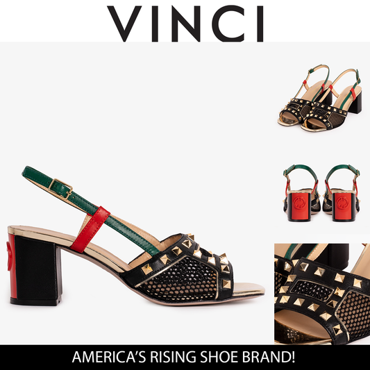 The Linea Black Leather Women Slingback Sandal