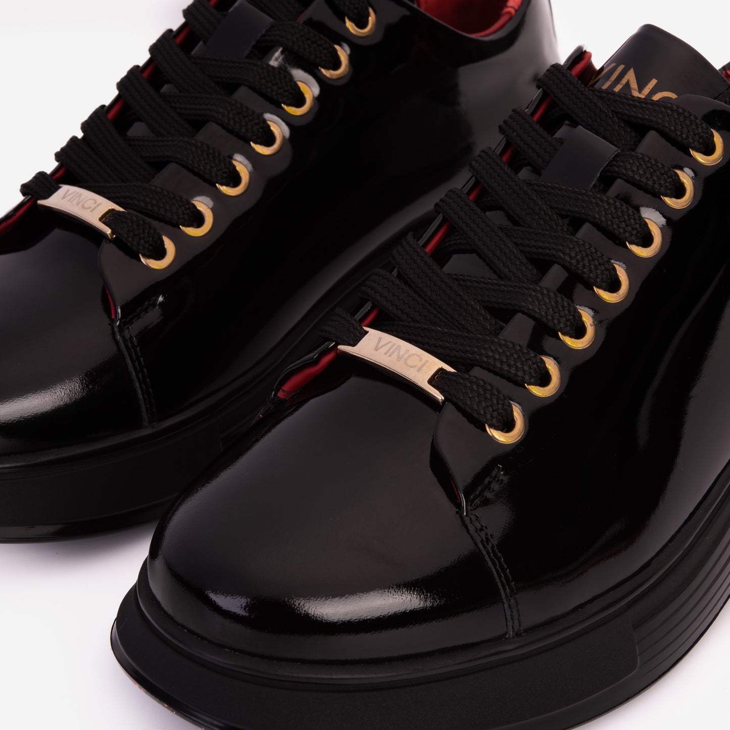 The Peklin Patent Black Leather Men Sneaker