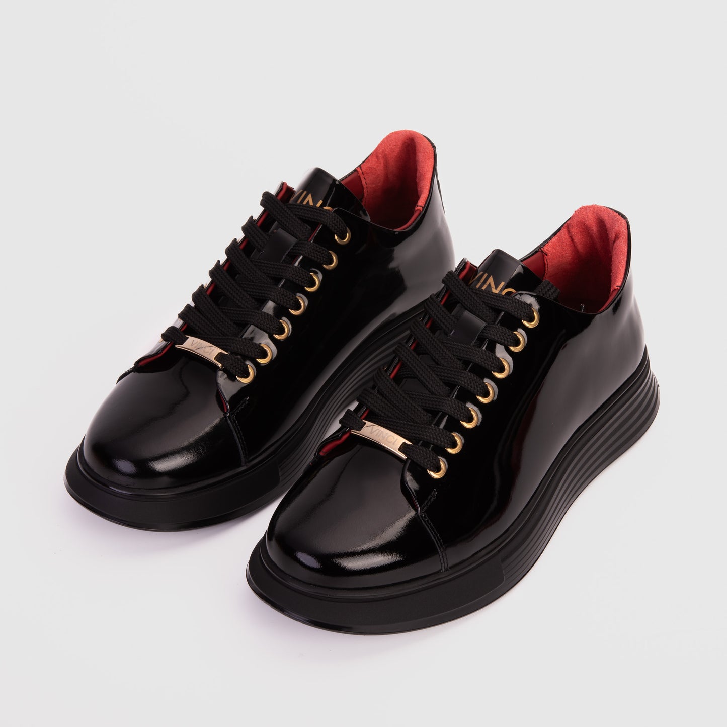 The Peklin Patent Black Leather Men Sneaker