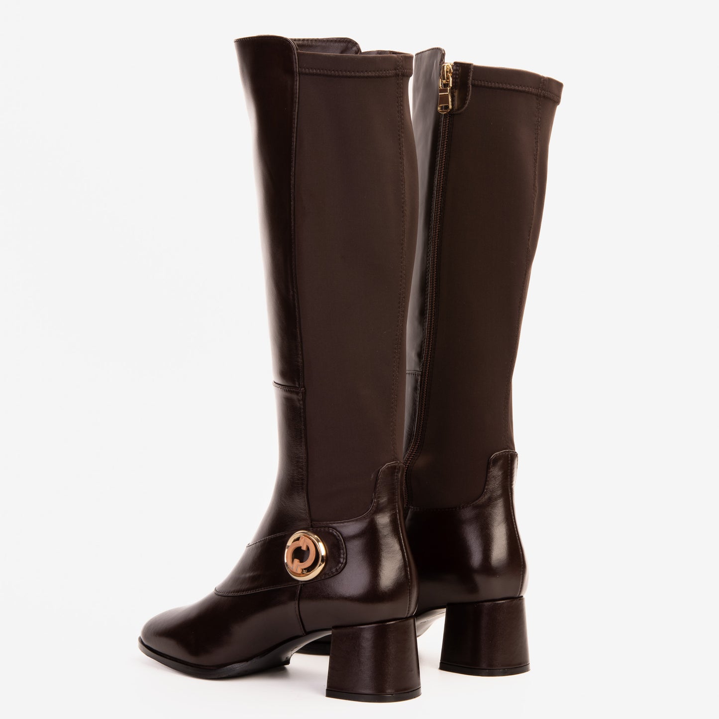 Bota hasta la rodilla de cuero marrón Windsor
