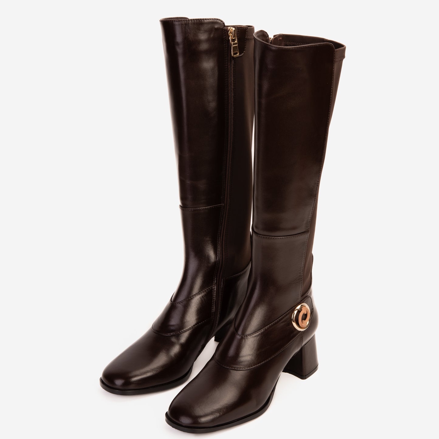 The Windsor Brown Leather Knee High Boot