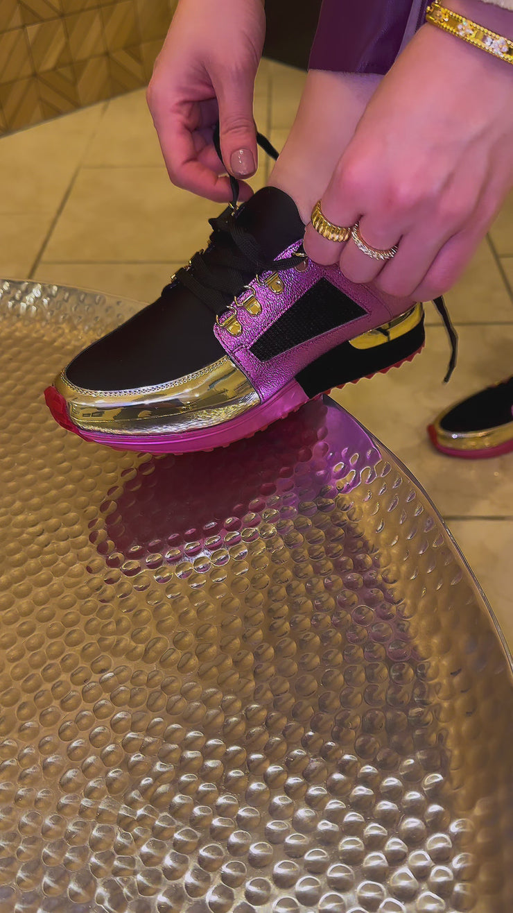 The Sultan Fushia Leather Sneaker