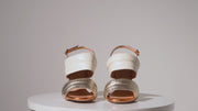The Zambra Gold Puffer Leather Sandal