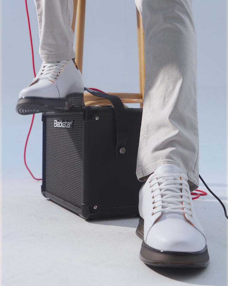 The Peklin White Leather Sneaker