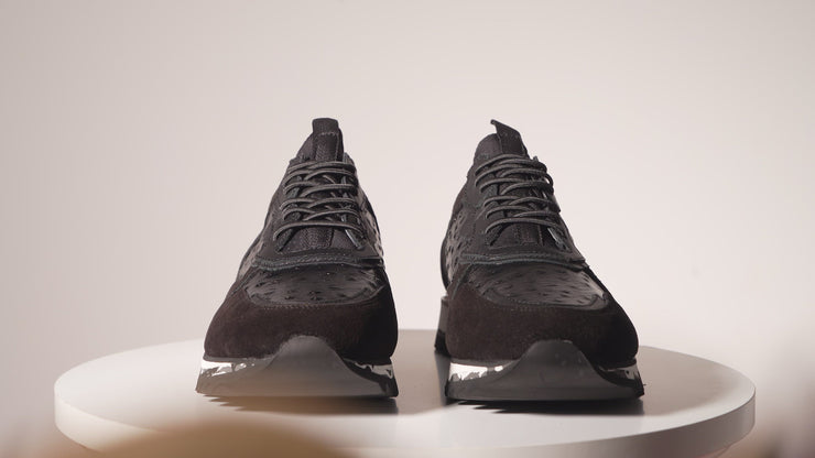 The Sopez Black Leather Sneaker