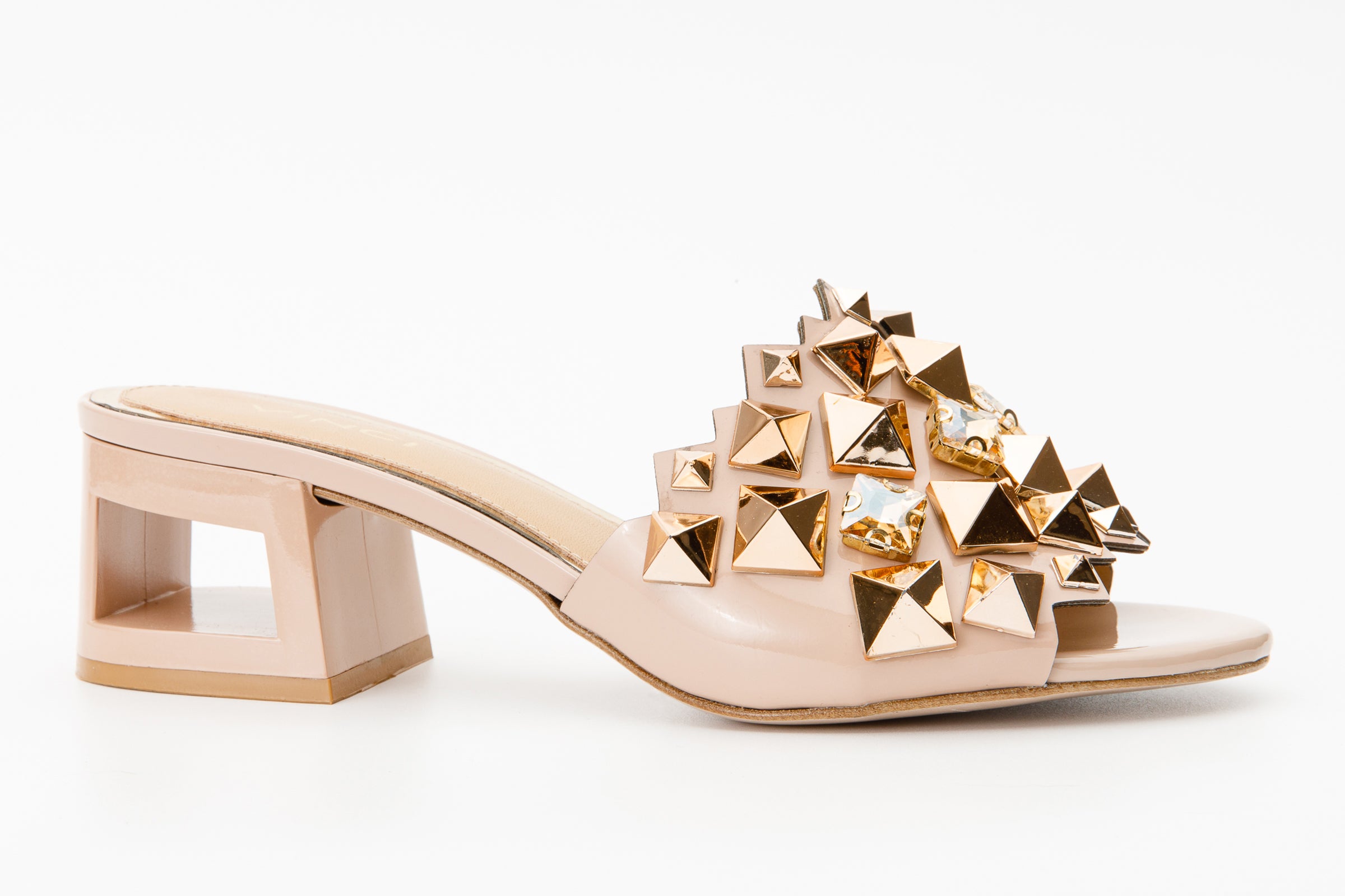 The Balat Cream Leather Block Heel Sandal