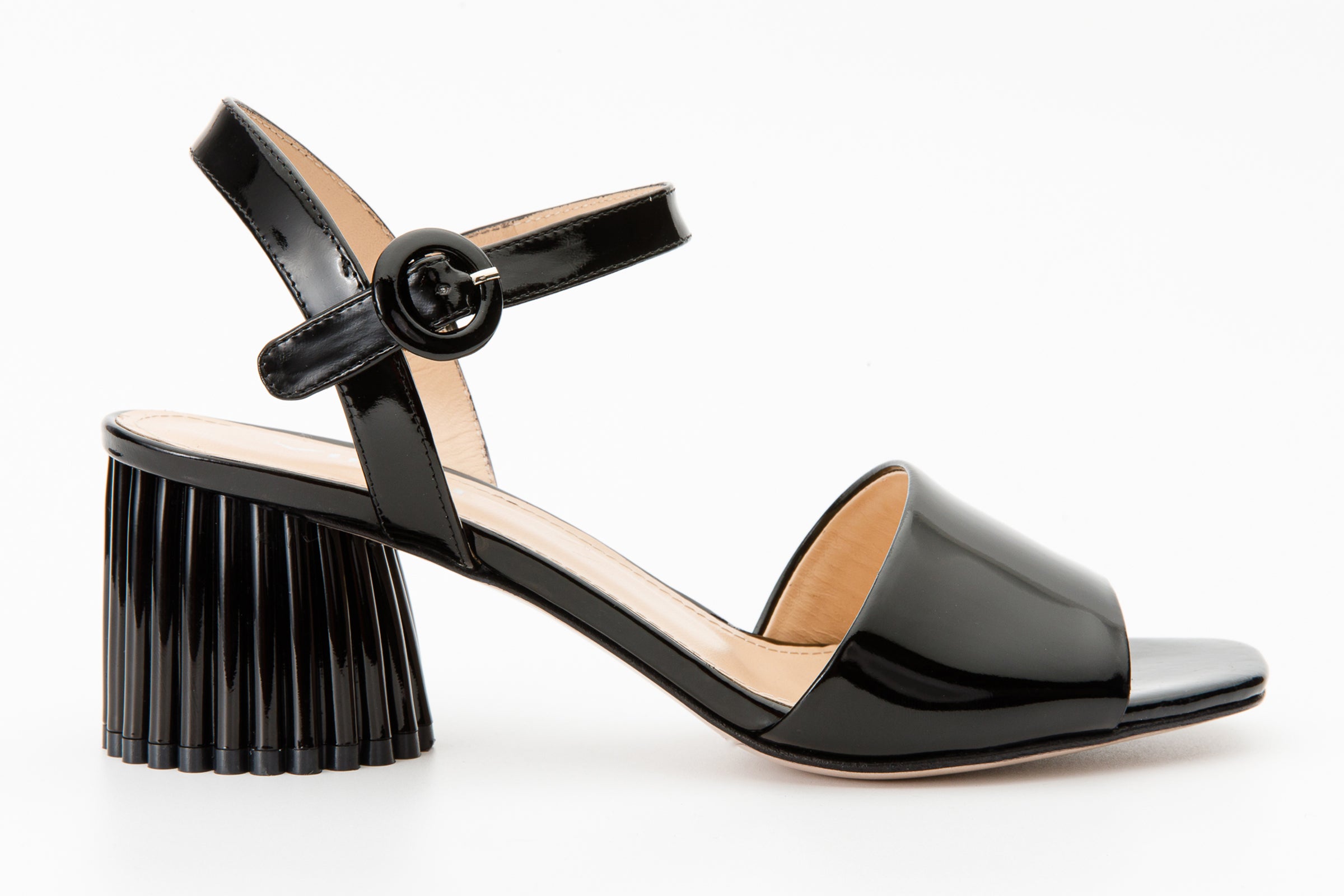 The Bamba Black Patent Leather Sandal