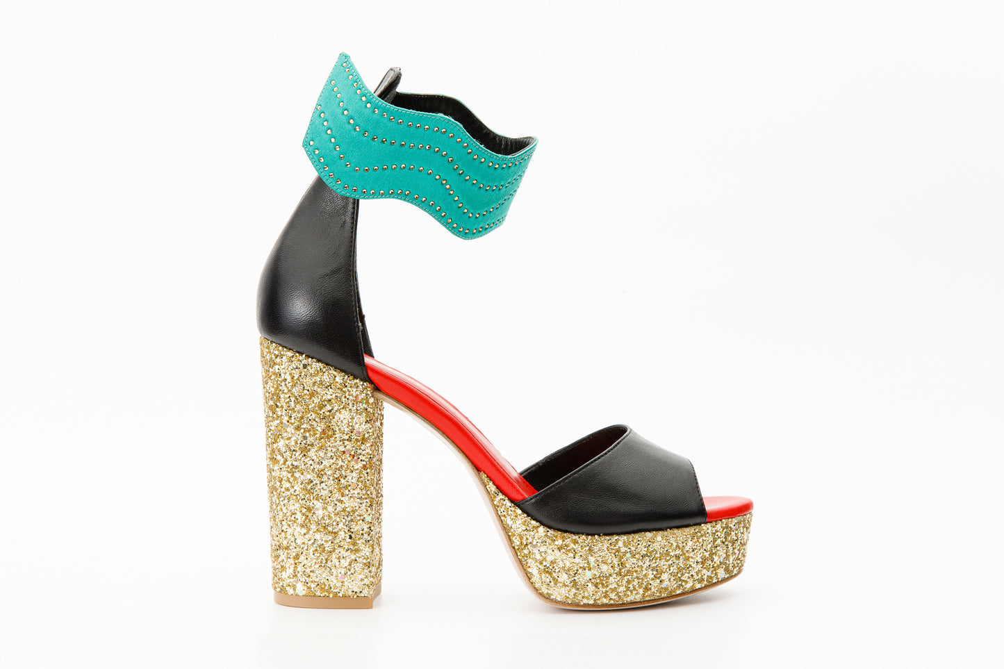 The Pera Multicolor Glitter Platform Heel Women Sandal