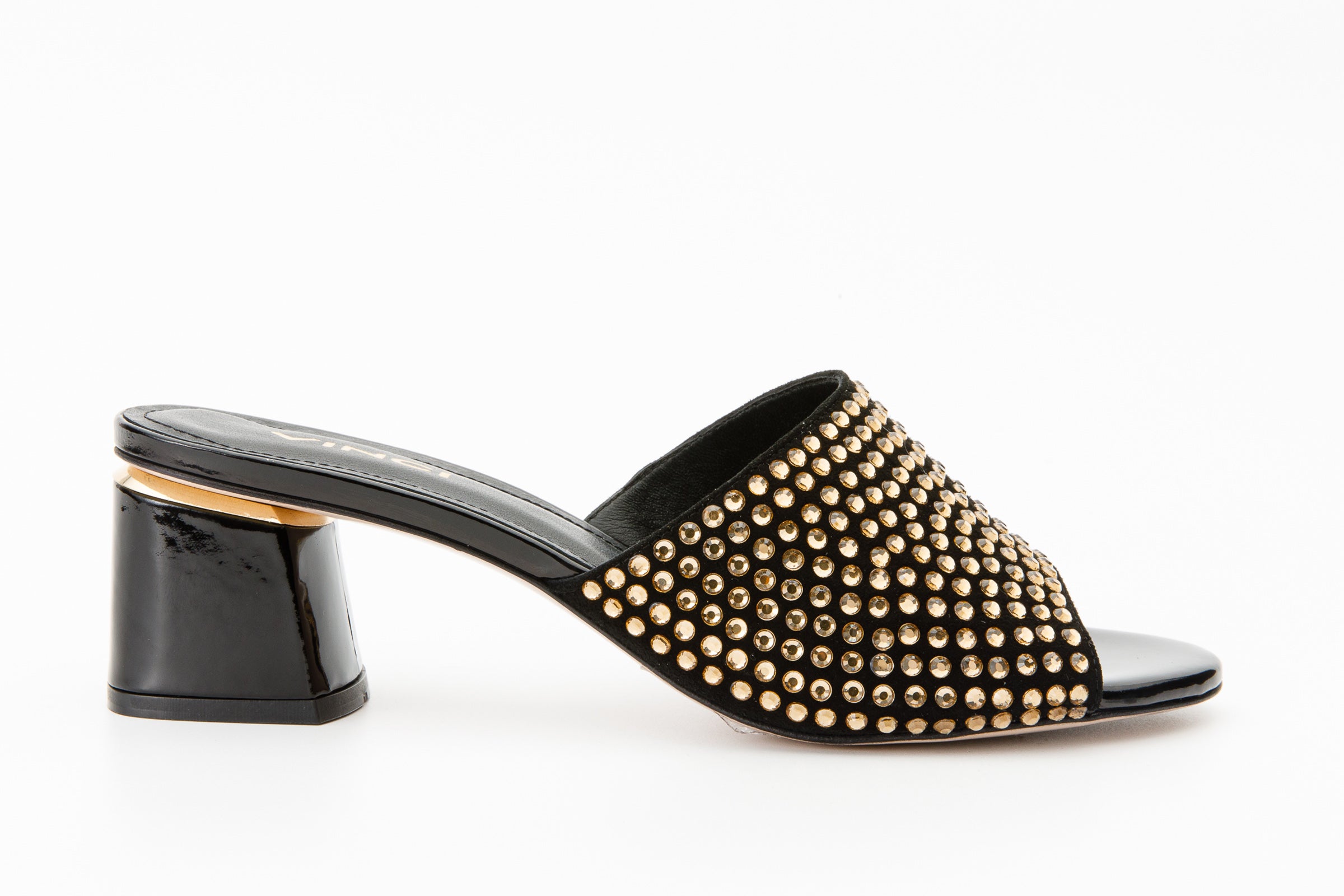 The Ailano Gold Glitter Leather Sandal