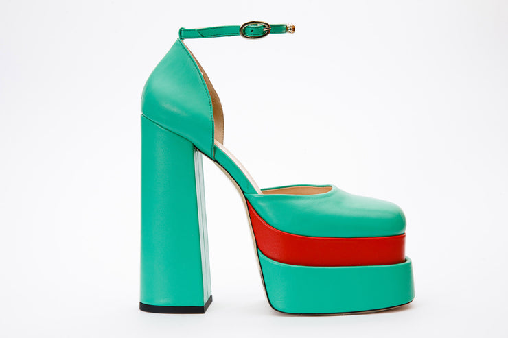 The Neptune Green Leather High Heel Pump Final Sale!