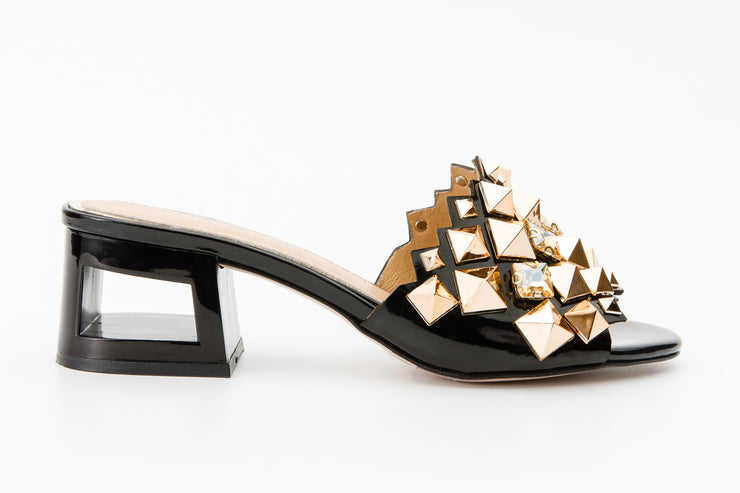 The Balat Black Leather Sandal